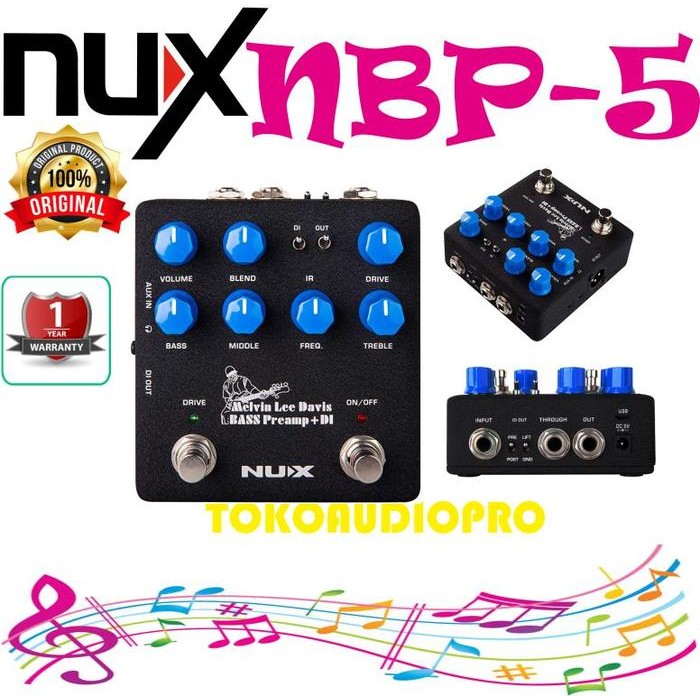 NUX MELVIN LEE DAVIS BASS PREAMP + DI NBP5 EFEK GITAR BASS PREAMP NUX NBP-5