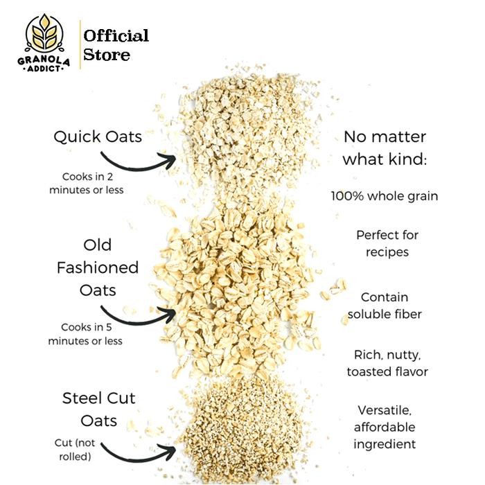 

Granola Addict - Roasted Rolled Oat 1000G / Oatmeal Panggang