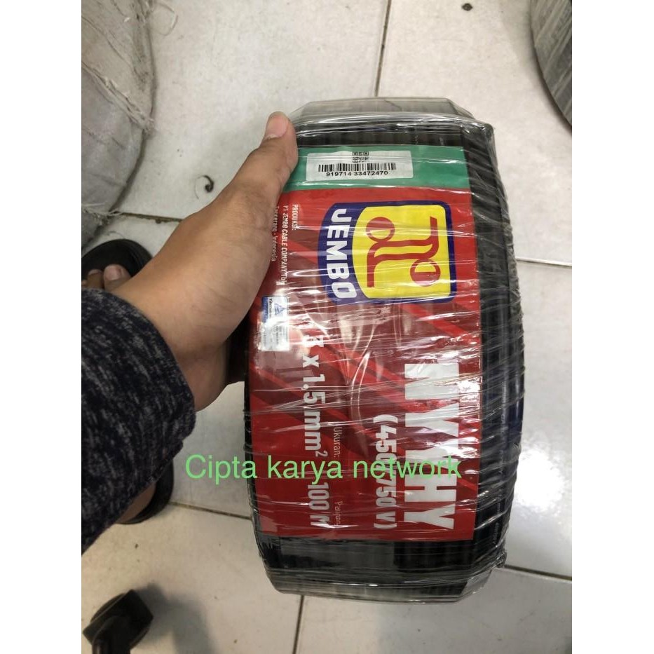 Kabel Jembo Nyyhy 3x1.5 50m / Jembo Nyyhy 3x1,5 50m Serabut Hitam