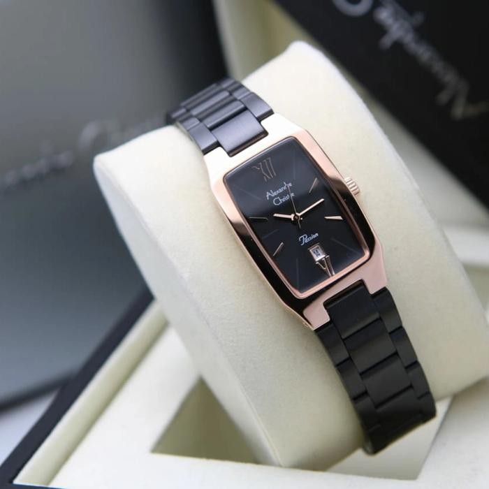 Jam Tangan Wanita Alexander Cristie AC2455 Rosegold Black