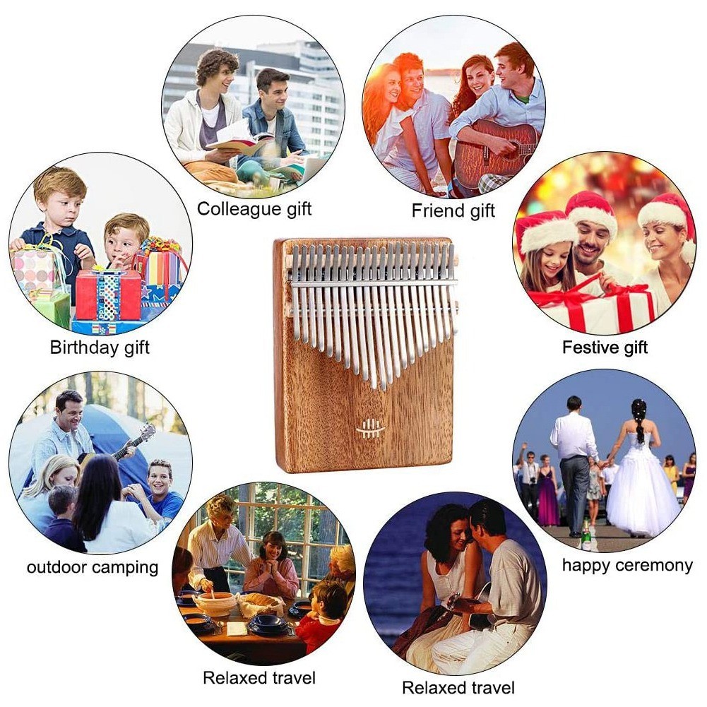 Highly Recommended.Hluru Kalimba 21 Keys Thumb Piano Upgraded Version Acacia Wood