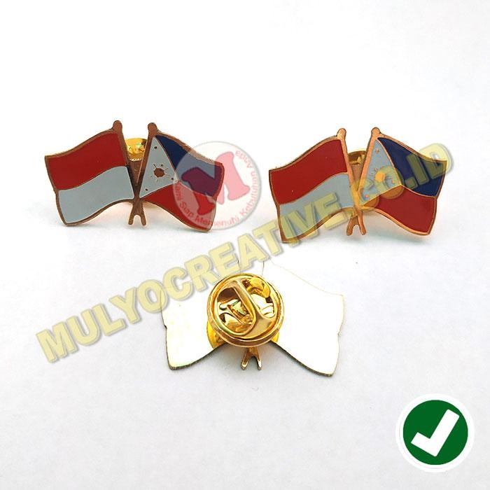 

Pin Bendera Persahabatan Indonesia Dan Filipina - Cross Flag Pin PREMIUM