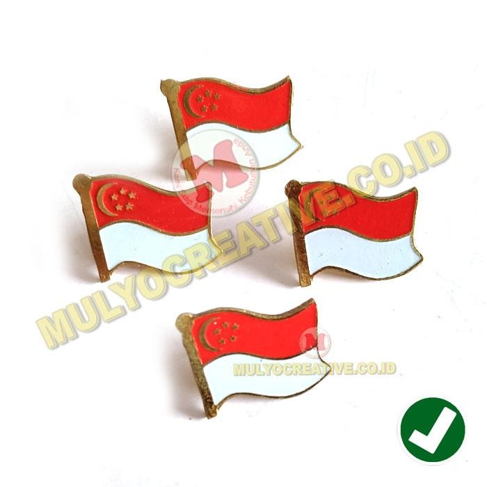

Flag Pin Negara Singapura Pin Bendera Singapore Bahan Kuningan Murah PREMIUM