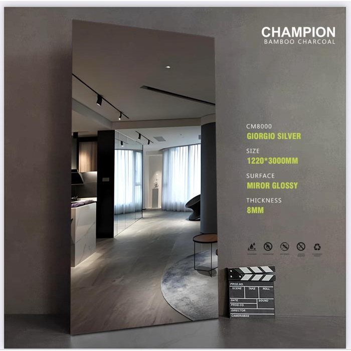 wallpanel mirror wallmirror wallpanel kaca wallpanel silver