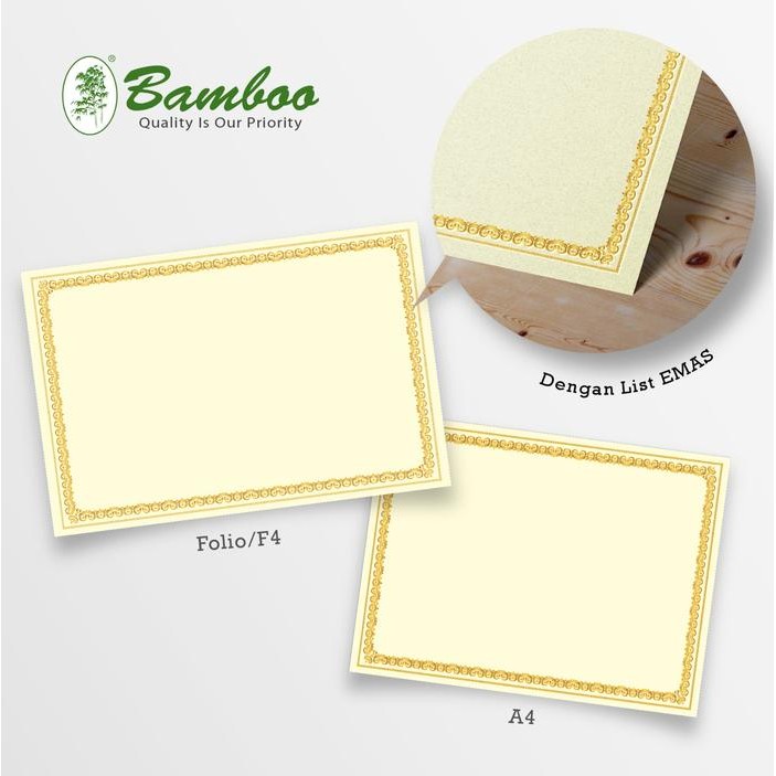 

Blanko Kertas Piagam Sertifikat Poly Concorde Creme Bingkai[20 Sheets]