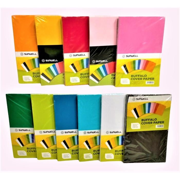 

Kertas Karton Bc Cover Jilid Folio Bufalo Polos Warna 150 Gsm Isi 100
