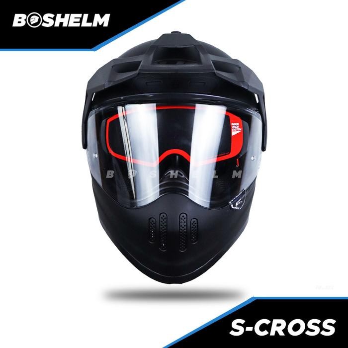 ISTANAMYSHOP HELM NJS S CROSS SOLID HELM FULL FACE SNI