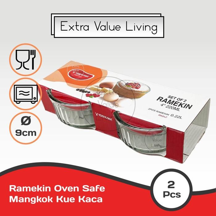 Ramekin Kaca Mangkok Kaca Oven Tahan Panas Set 2 Pcs Glass Ramekin Bowl 10 CM Loyang Kaca