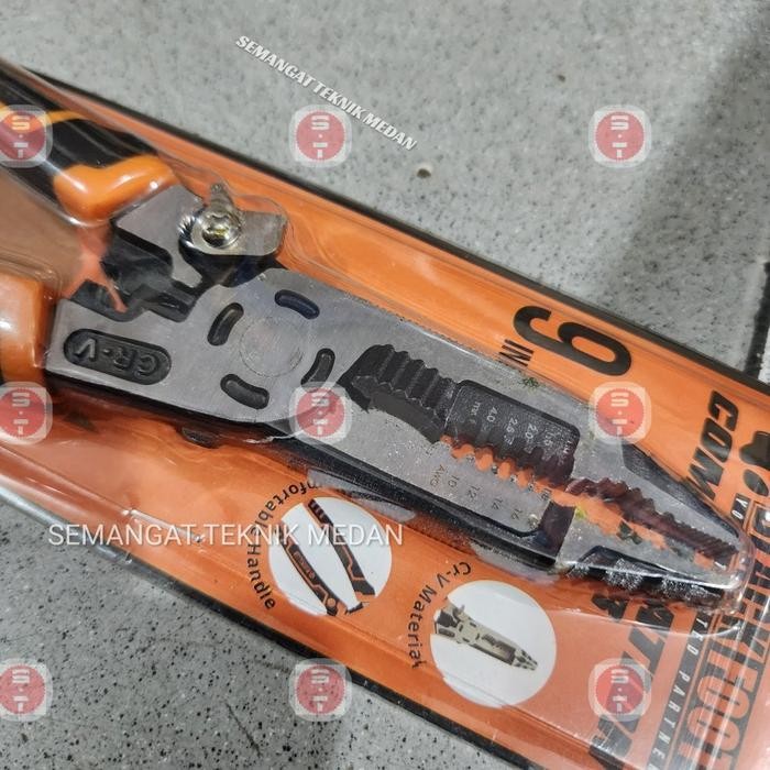 Tang Multifungsi Crimping Tool Kupas Potong Kabel 9" Inch Blackfoot