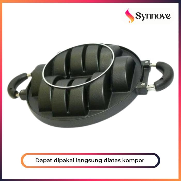 Cetakan Kue Pukis 10 Lubang SET Tutup Kaca Cetakan Kue Pancong Loyang Anti Lengket