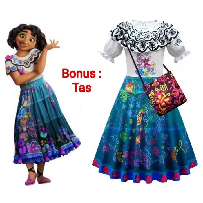 

TERLARIS KOSTUM ENCANTO Mirabel Madrigal Dress Anak Import Free Tas READY STOCK