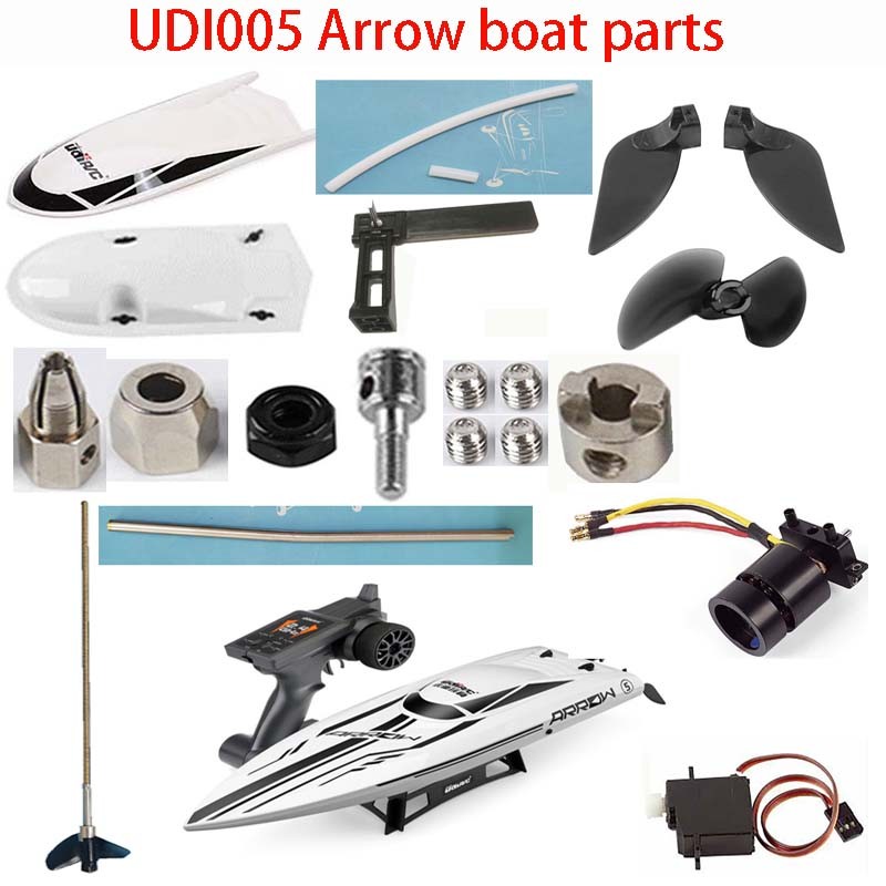 UDI005 brushless RC boat Parts:Propeller brushless motor servo Receiver ESC charger Pull rod Water