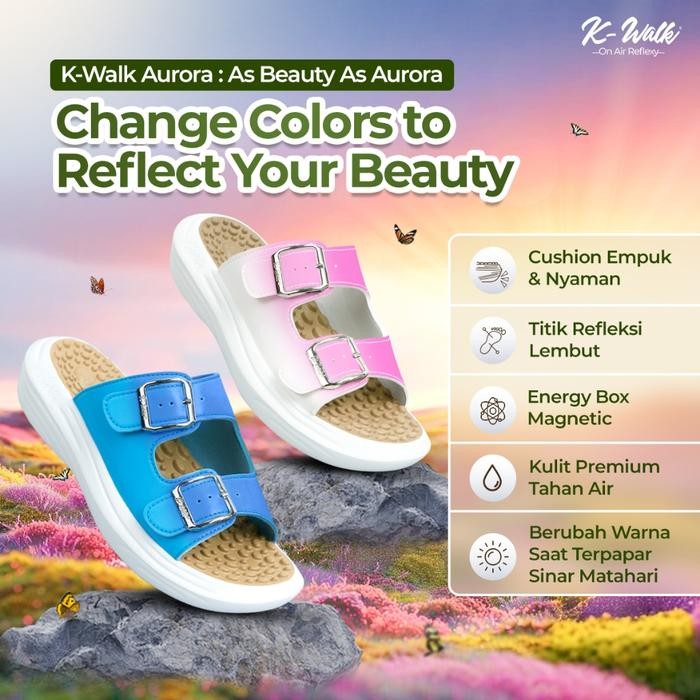 [Special Varian] K-Walk Aurora K-Walk Energy Sandal Terapi Kesehatan Sandal Refleksi Sandal