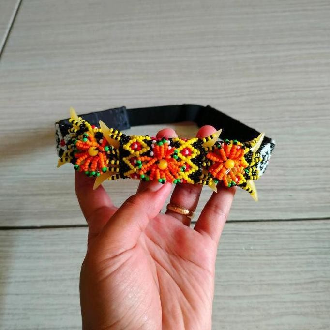 bando hiasan kepala manik manik dayak aksesoris kepala kostum dayak mahkota tari dayak aksesoris