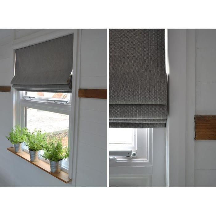 Tirai Lipat Roman Shade Blind Window Gorden Tirai Gulung Katun