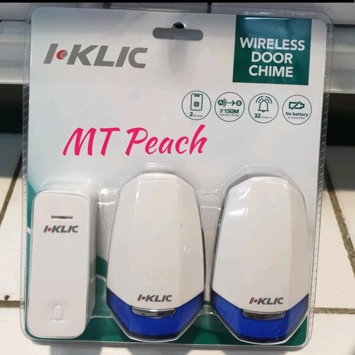 I KLIC BEL NIRKABEL KINETIK 2 RECEIVER WIRELESS DOOR BEL PINTU RUMAH