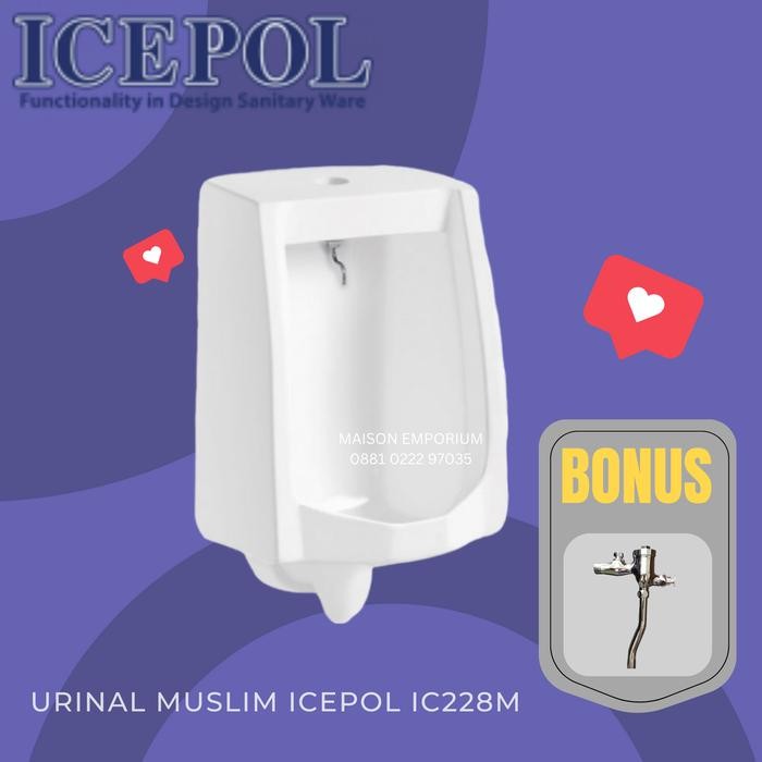 URINOIR ICEPOL MUSLIM MODEL TOTO + PUSHKRAN URINAL KOMPLIT KRAN