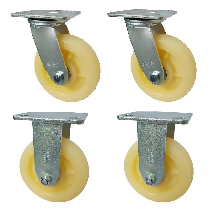 

Terlaris Roda Troli Nylon Nilon 6" Inch 2 Hidup & 2 Mati Heavy Duty Ranger