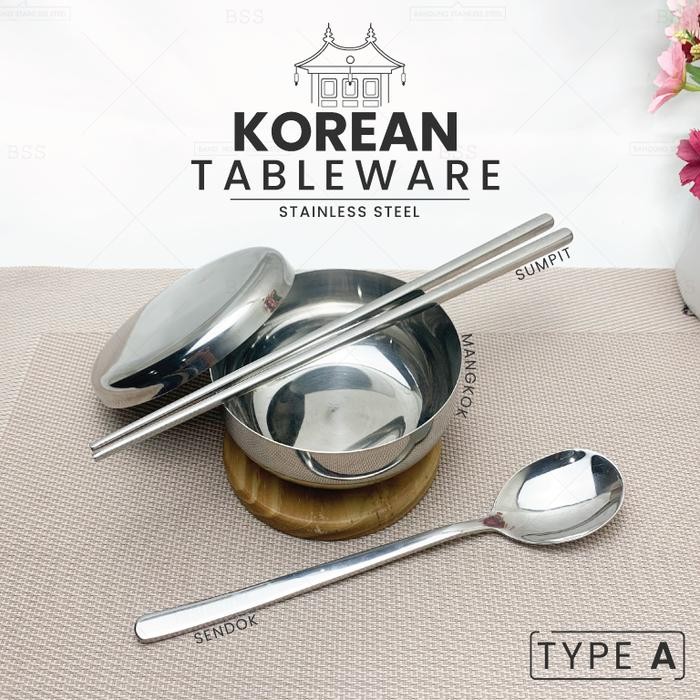 Korea Set Mangkok Nasi, Sendok Dan Sumpit Korea / Korean Set Murah