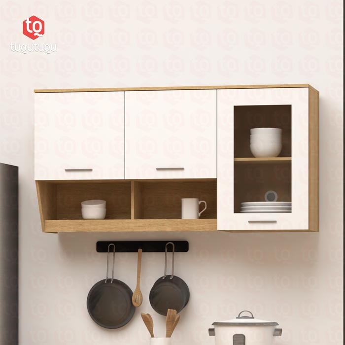 Deryl Lemari / Rak / Bufet Gantung Dapur Kitchen Wall Cabinet 3 Pintu