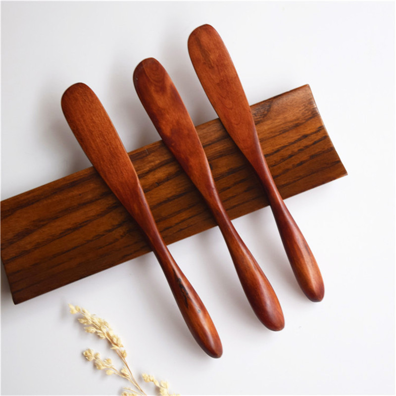 300Pcs/Lot High Quality Knife Style Wooden Mask Japan Butter Knife Marmalade Knife Dinner Knives