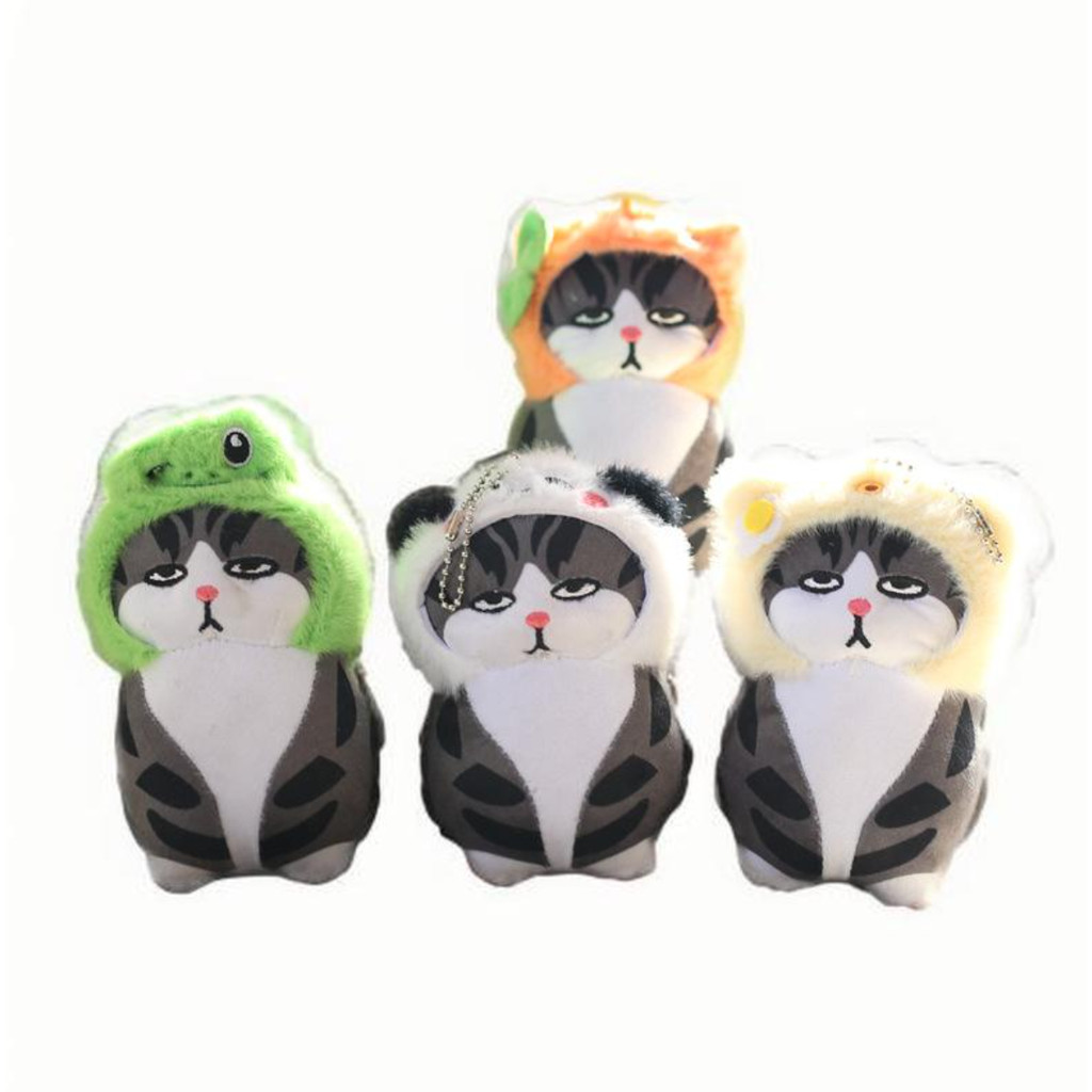 Wholesale 20pcs/lot 12cm New My Emperor Bazaar cat plush TOys Keyring animal cat dolls pendant Key