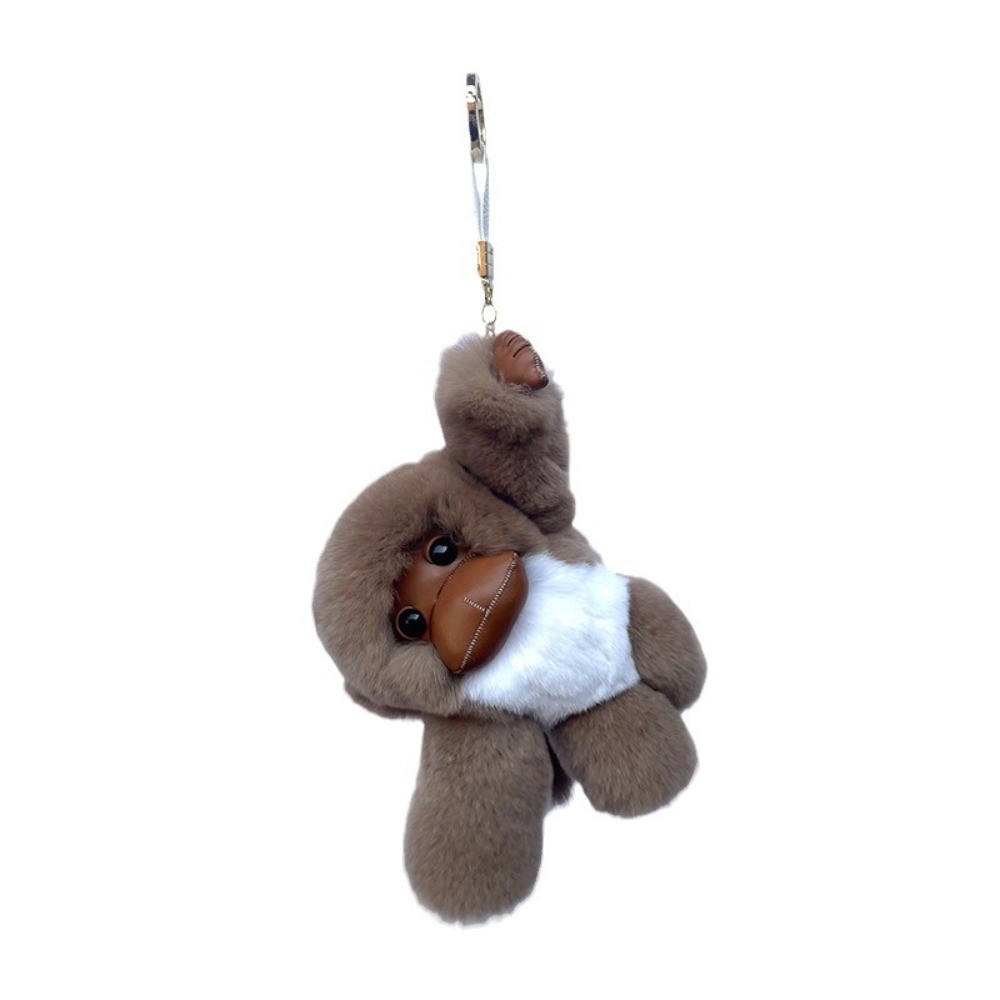 Stuffed Animals Lucky Little Monkey Keychain Soft Fur Cartoon Rex Rabbit Fur Monkey Keychain Plush