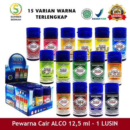 

pewarna makanan ALCO semua warna perbotol 12,5 ml per1pcs
