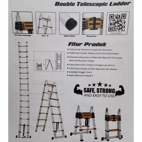 

Terlaris Blackfoot Tangga Teleskopik Double 5M Teleschope Stair 5 Meter