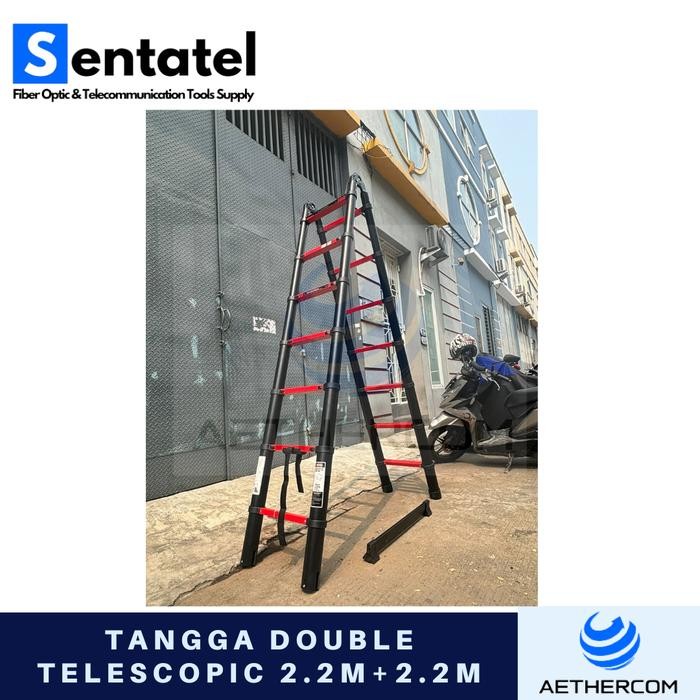 

Terlaris Tangga Lipat Double Aluminium Teleskopik (2.2+2.2) 4.4M - Merah
