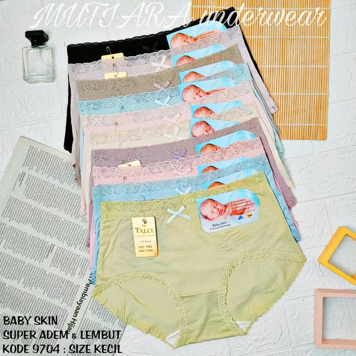 Celana Dalam Baby Skin TALLY 9704 & 9705 Ukuran Besar Dan Kecil Celana Dalam Wanita Bahan Baby Skin
