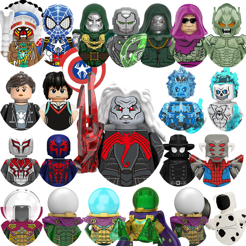 Marvel Legends Avengers Mysterio Spider Doctor Doom Blocks Bricks For Toys Gifts Action Figures
