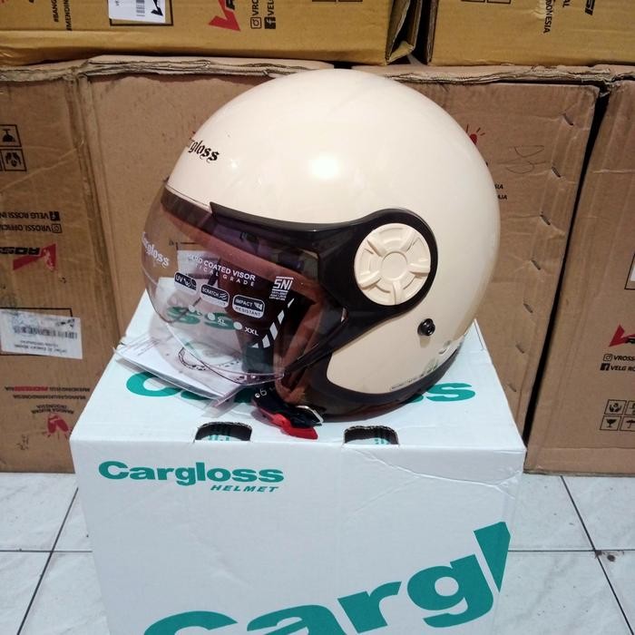 Helm Cargloss Hijab Cream Yrh Helm Retro Cargloss