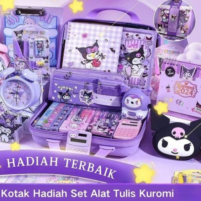 

CodKotak Hadiah Alat Tulis Kuromi Set Mewah Tempat Pensil Buku Catatan Hadiah Ulang Tahun Anak