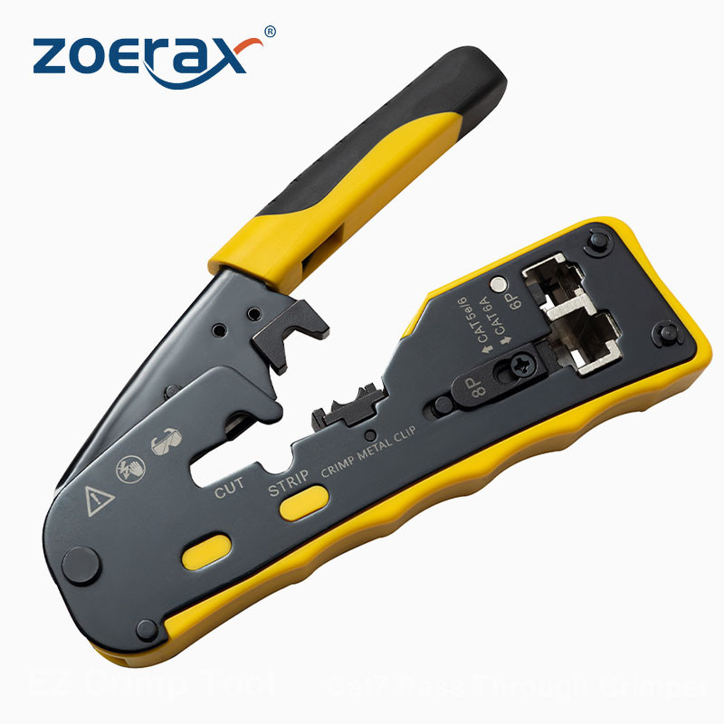 Zoerax Tools Ratcheting Modular Data Cable Crimper /Wire Stripper