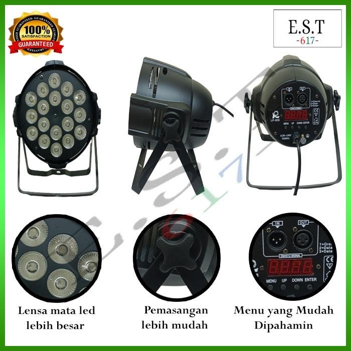 Lampu Sorot Panggung Parled 18 X 10 Watt Full Color 4 In 1 Rgbw