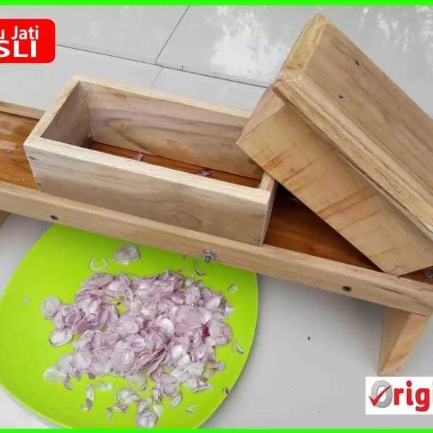 PENGIRIS SERBAGUNA KAYU JATI ASLI-PENGIRIS BAWANG MERAH-PENGIRIS terlaris
