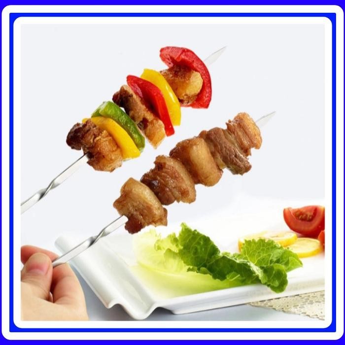 BBQ STIK ALAT TUSUK SATE DAGING BUAH BAHAN STAINLESS STELL NON MAGNET terlaris