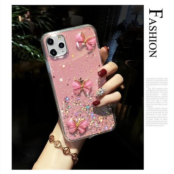 Case Samsung A32 A52 A71 Glitter Bling 3D Butterfly Casing Soft Clear