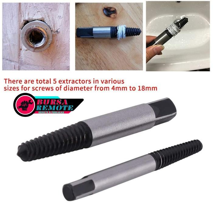 Pembuka Baut / Bolt Pipe Extractor / Patah Set 5Pcs-6Pcs Bolt Pipe Extractor/ Bolt Extractor/Alat