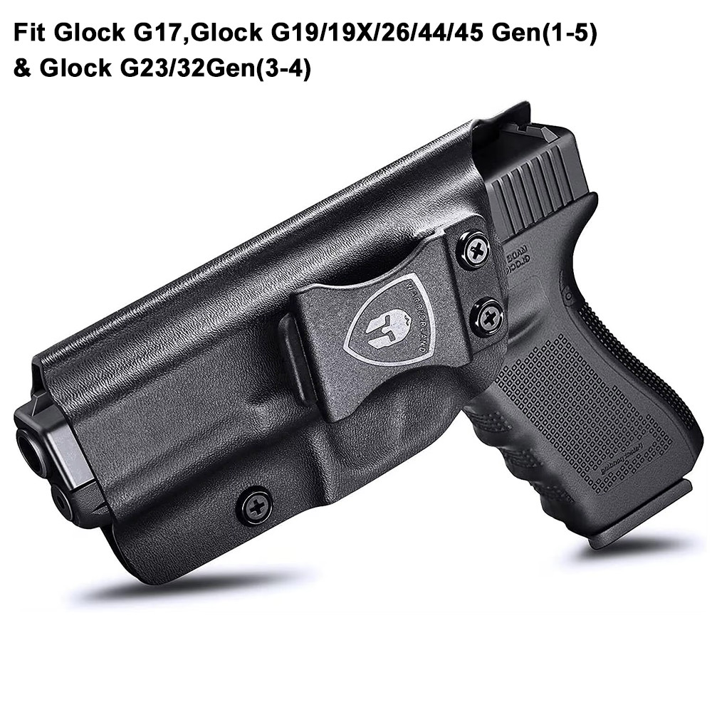 Fit Glock G17,Glock G19/19X/26/44/45 Gen(1-5) & Glock G23/32Gen(3-4),IWB Kydex Holster,Lock Click So