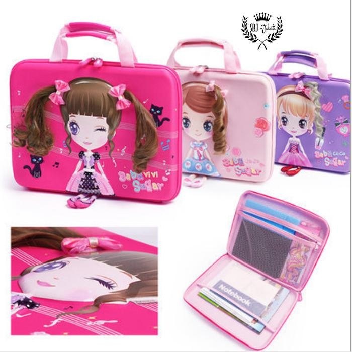 Tas jinjing anak 14 inch ukuran buku F4 Tas Les Privat Tas kursus Tas sekolah 3D YOME