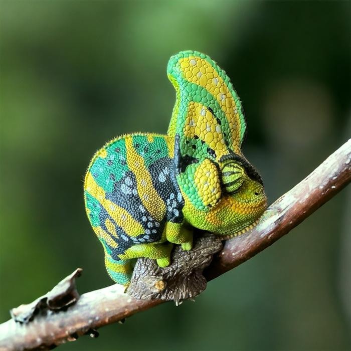Veiled Chameleon GREEN - Chamaeleo calyptoratus Animal Heavenly Body