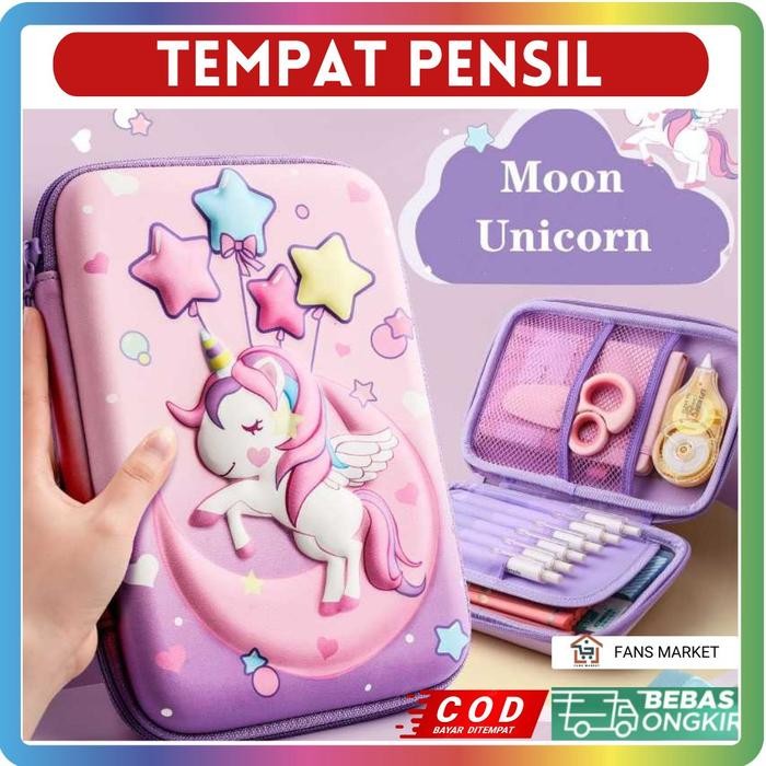 

Tempat Pensil Anak Motif Unicorn 3D Pencil Case Pouch Stationery