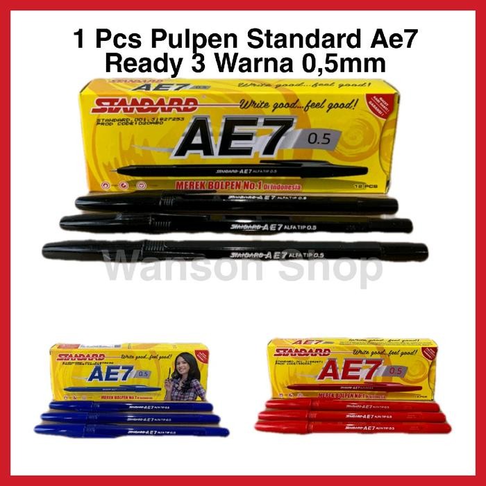 

FLASH SALE PULPEN STANDARD AE7 HITAM BIRU MERAH GROSIR ( 12 PCS )