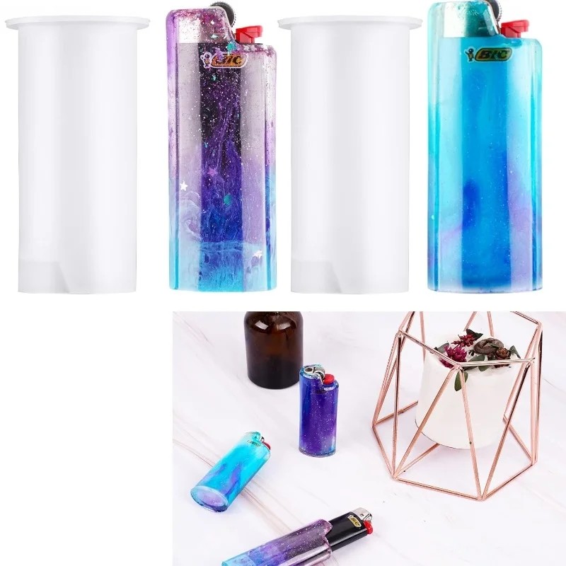 2PCS Pocket Lighter Case Epoxy Resin Silicone Mold, Work for Standard Size Lighter Protective Cover