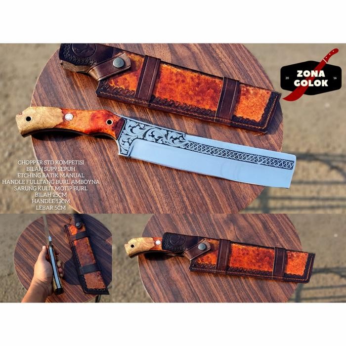 GOLOK CHOPPER CACAH TULANG COSTUME BURL BAJA SUP9 PREMIUM SUPER TAJAM