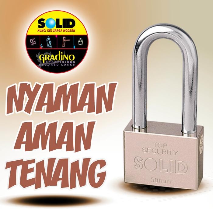 Gembok Solid 809 L 50mm/Gembok Motor/Gembok Gerbang/Gembok Pagar Solid