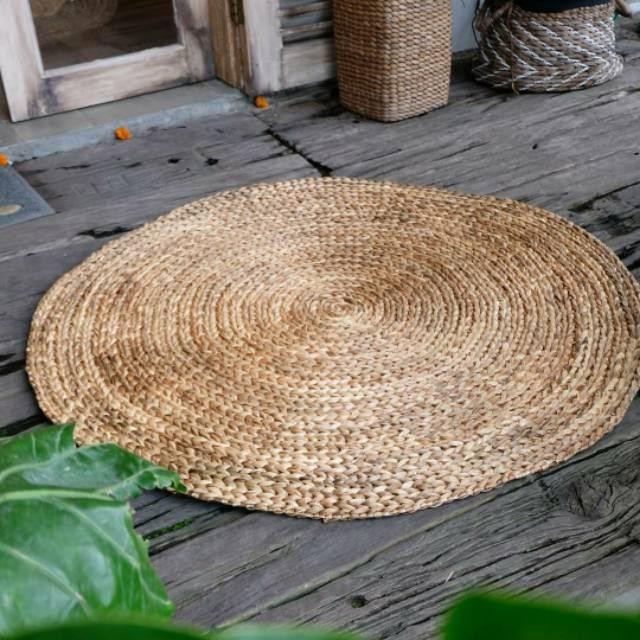 PREMIUM KARPET ANYAMAN ENCENG GONDOK/RUG BULAT ENCENG/TIKAR ENCENG