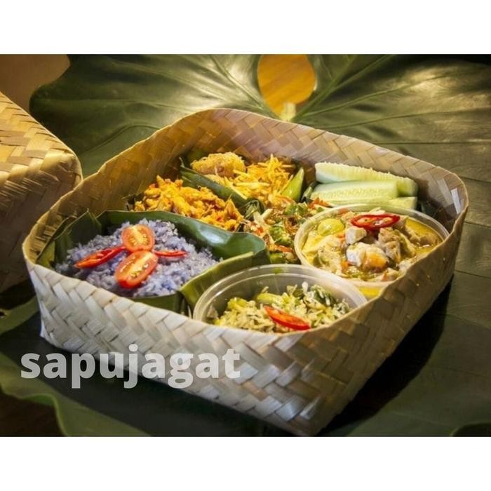 PREMIUM BESEK ANYAMAN BAMBU 20X20 SEPASANG / BESEK DAGING / BESEK KOTAK NASI